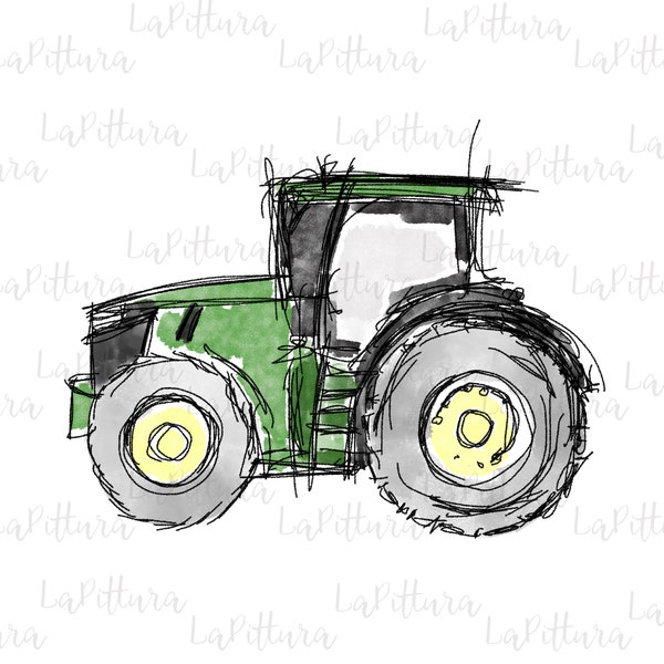 Green tractor png, boys designs, tractor Clipart Printable Digital Download