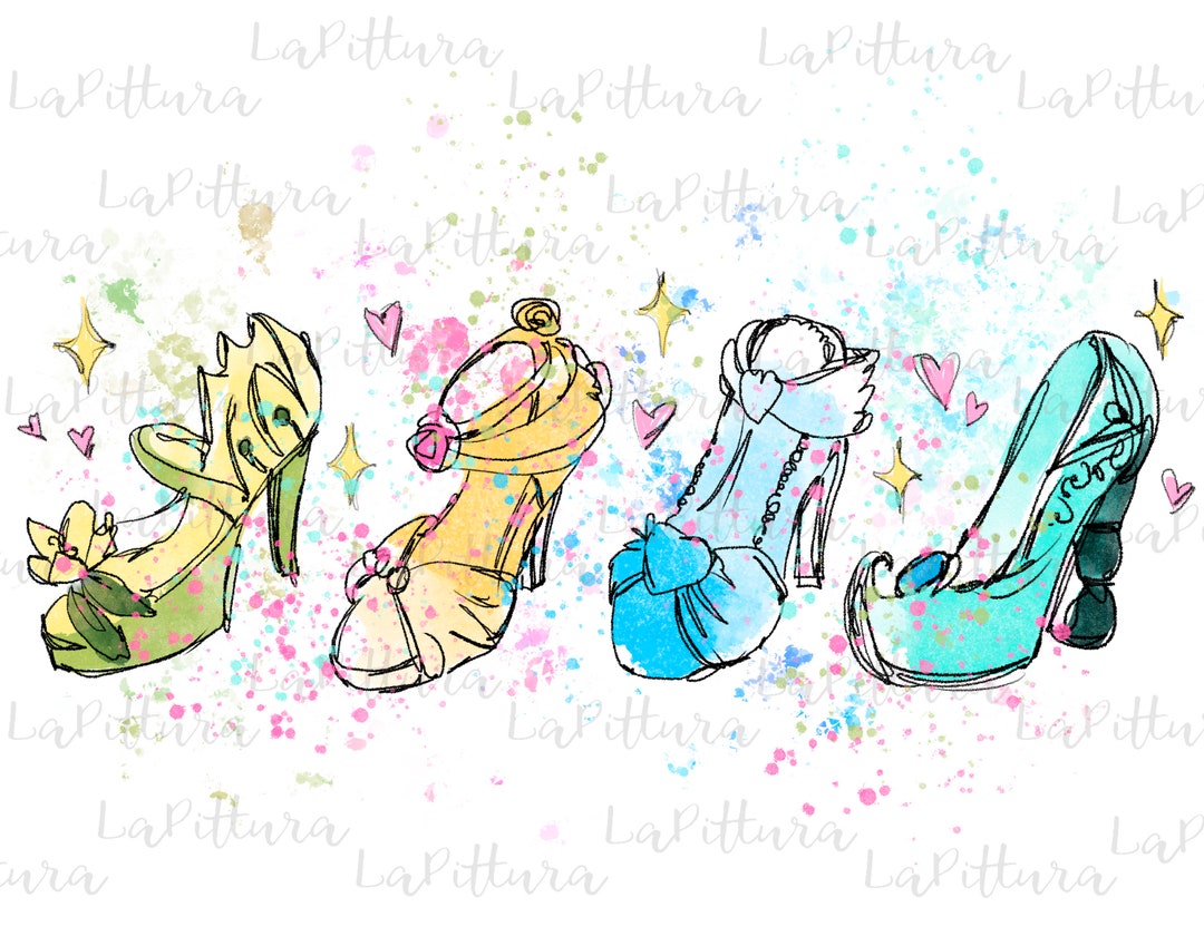 Princess Shoes Clipart Princess Png All Princess Clipart Etsy
