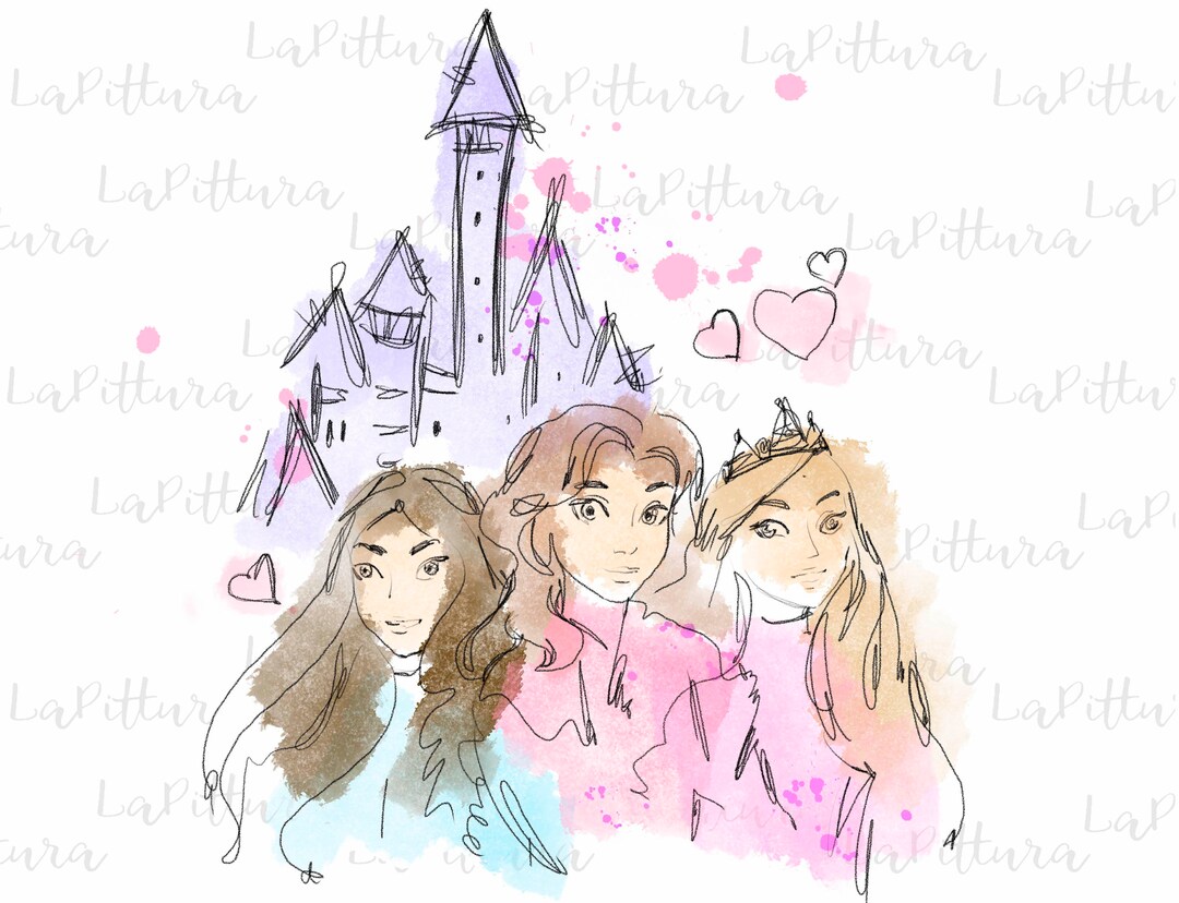 Watercolor PNG Castle Clipart Watercolor Princess - Etsy