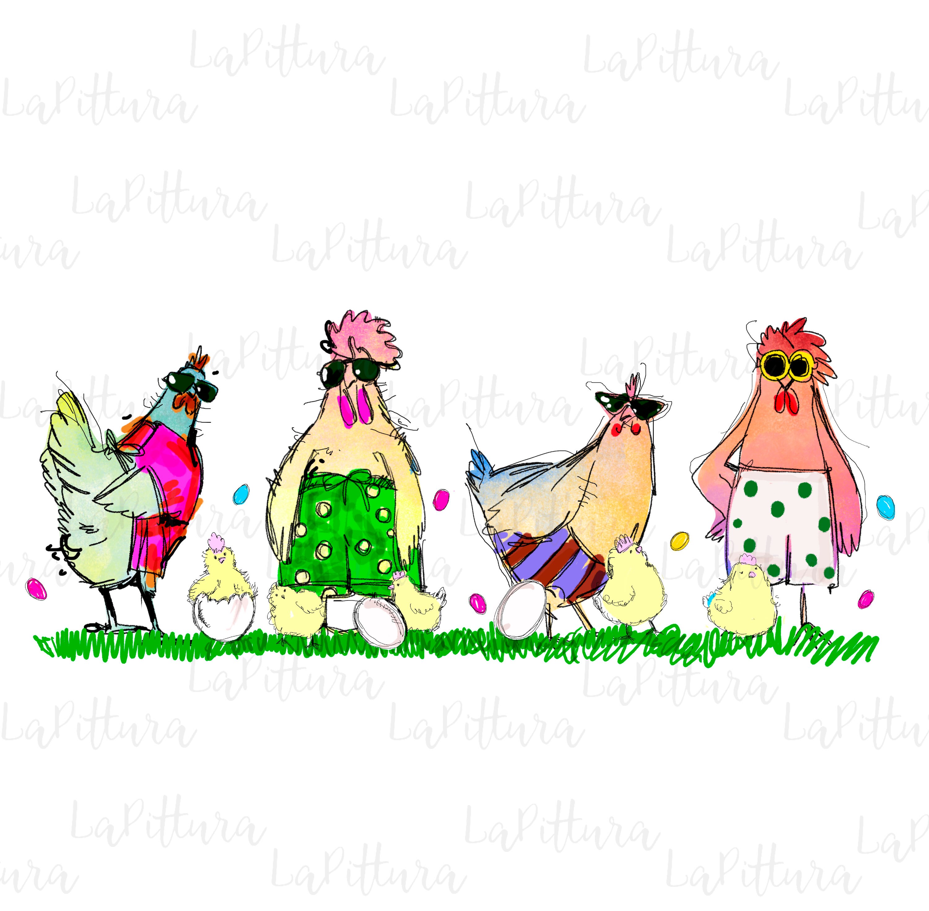 Fun Chicken Underline Funny Chicken Png, Watercolor Chickens, Funny Chickens Sublimation ...