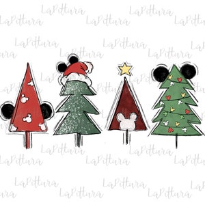Alberi di Natale PNG, luci stella neve menta accogliente download digitale invernale, disegno di sublimazione disegnato a mano file stampabile Graphic Clipart Tshirt
