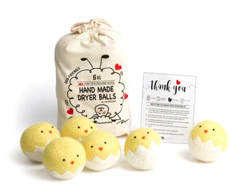 Reusable Wool Dryer Balls, 100% New Zealand Wool Organic Dryer Sheet, Handmade Cute Cat Toys Interactive, Eco Friendly Housewarming Gift