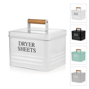 Fabric Dryer Sheet Holder Dispenser, Modern Farmhouse Laundry Room Decor, Laundry Accessories Organization Storage Basket, Housewarming Gift