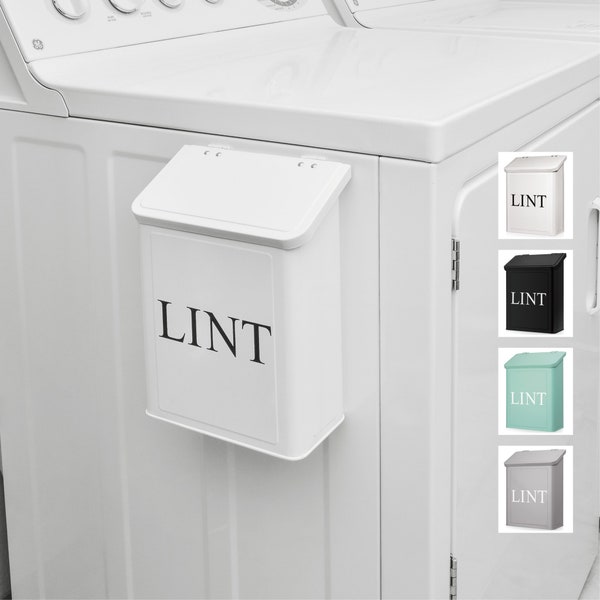 Calindiana Magnetic Lint Bin – Laundry Room Organization & Dryer Lint Holder, Wall-Mounted Laundry Organizer, Farmhouse Laundry Storage