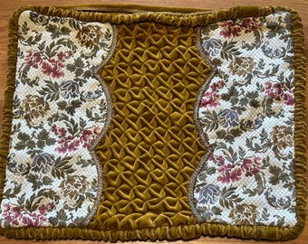 Vintage Gold Velvet Tapestry Pillow Cover