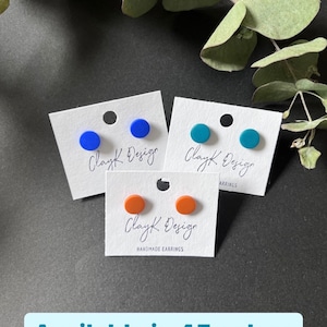 Handmade polymer clay studs, stainless steel, earrings, diameter 0,8cm