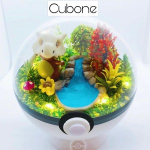 Handgemaakte Cubone Terrarium Diorama Pokemon Pokeball kerstballen planter voorstel terrasverjaardag uitnodigingskaart cadeau verjaardag vaderdag