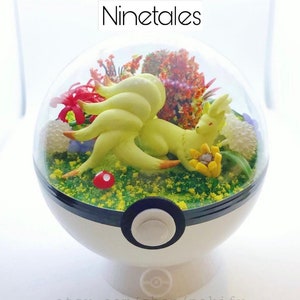 Terrarium Ninetales fait main Diorama Pokemon Pokeball Boule de jardin proposition Terrainium anniversaire Invitation carte cadeau Anniversaire père