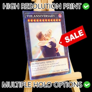 Personalisierte benutzerdefinierte Yougioh XYZ Trading Card Holographisch Jahrestag Vorschlag Einladung Geburtstag Hochzeit Graduierung Zertifikat Weihnachten
