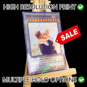 Personalisierte benutzerdefinierte Yougioh SYNCHRO Trading Card Holographisch Jahrestag Vorschlag Einladung Geburtstag Hochzeit Abschlussdiplom Weihnachten