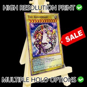 Tarjeta coleccionable de aniversario YGO Yougioh, regalo personalizado, propuesta holográfica, invitación, cumpleaños, boda, graduación, San Valentín, TCG