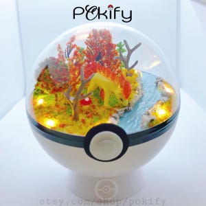Handgemaakte Ponyta Terrarium Diorama Pokemon Pokeball Kerstballen Planter voorstel Terrainium Verjaardagsuitnodiging Cadeau Verjaardag Kerst Vader