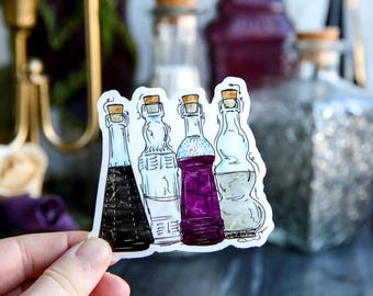 Demisexual Pride Flag Sticker, Subtle Pride Sticker, Pride Art, LGBTQ Gift,LGBTQ Ally,Vintage Potion Bottles,Pride Month,Demi Pride Stickers