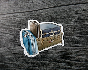 Vintage Suitcase Sticker: Waterproof Vinyl Travel Sticker