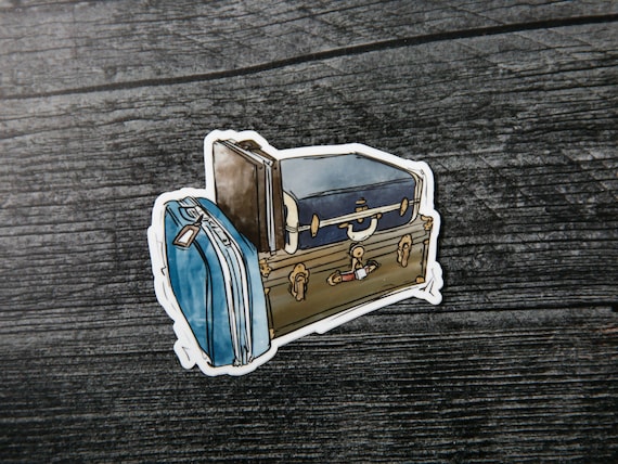 Vintage Suitcase Sticker: Waterproof Vinyl Travel Sticker