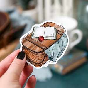 Cottage Core Picnic Basket Sticker, Picnic Basket Vintage, Cottagecore Stickers, Waterproof Sticker, Sticker for Hydroflask, Spring