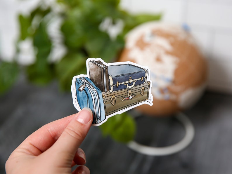 Vintage Suitcase Sticker: Waterproof Vinyl Travel Sticker image 3