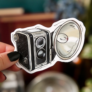 Antique Kodak Twin Lens Camera Sticker, Vintage Camera, Photography Sticker, Photo Decor, Waterproof Vinyl Sticker, Sticker for Hydroflask