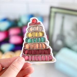 Macaron Tower Sticker, Macaron Flavors Display Sticker, Waterproof Sticker, Paris Macaron Sticker, Baking Sticker, Gift for Baker