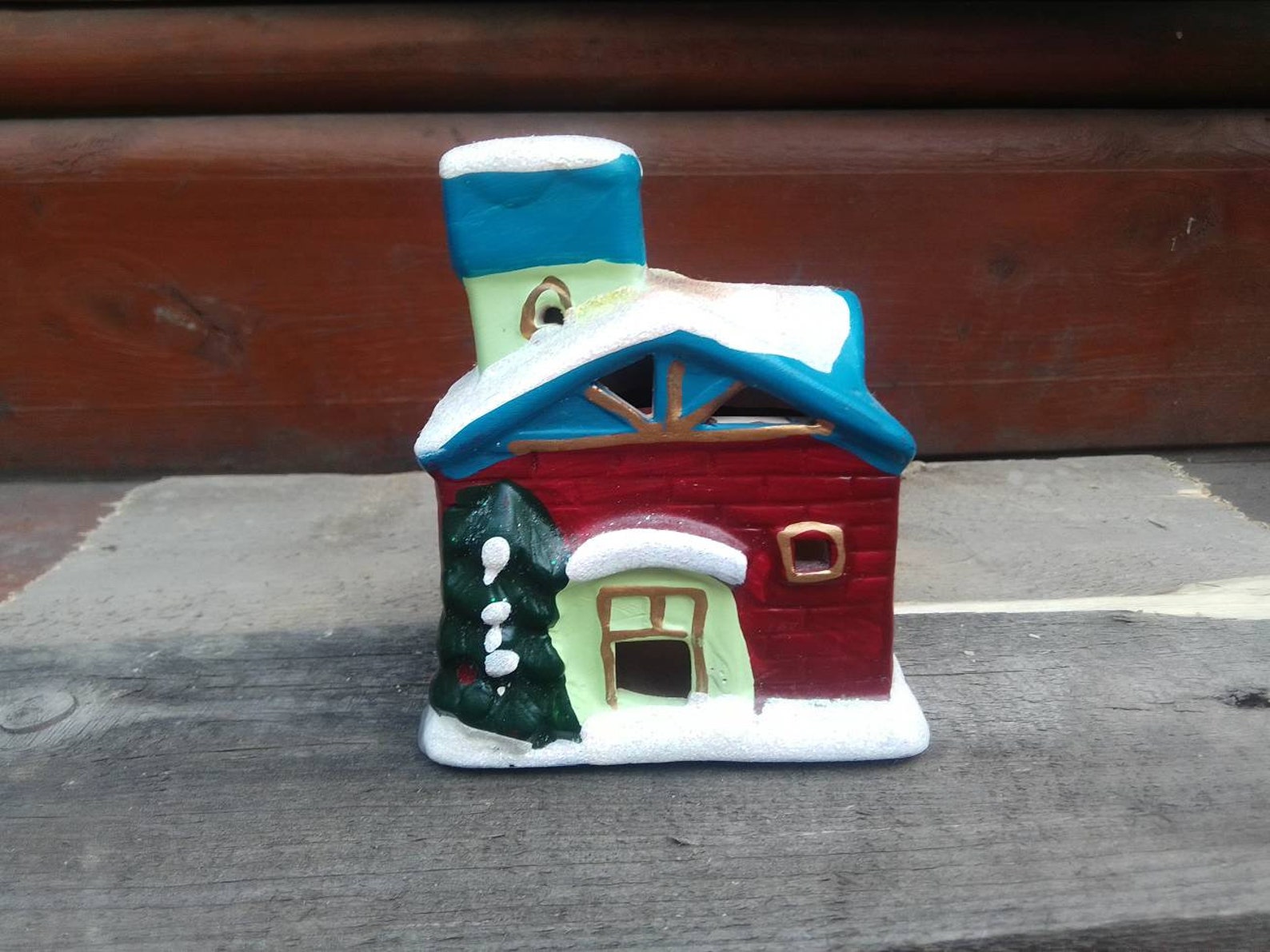 Casa de Navidad adorno de cerámica casa vintage casa Etsy