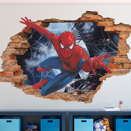 Superhero Wall Decal Kids Superheroes Wall Sticker Comics Etsy
