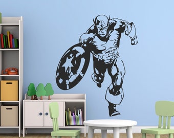 Superhero Wall Decal, Hero Wall Sticker, Comic Strip, Wall Tattoo, Wall Art, Decor