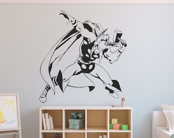 Superhero Wall Decal, Hero Wall Sticker, Comic Strip, Wall Tattoo, Wall Art, Decor