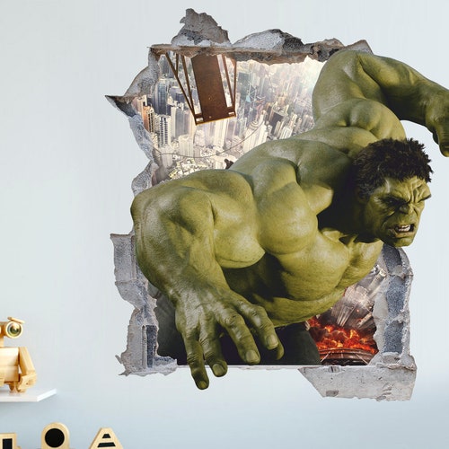 Superheros 3D Wall Decal Superhero Wall Sticker Removable Etsy