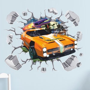 Naklejka ścienna Hot Cars 3D, naklejka ścienna Hot Race, fajne samochody, tatuaż ścienny, sztuka ścienna, wystrój HT2