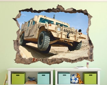 War Truck Wall Decal, Off-road Truck Wall Sticker, Military equipment, Arms, Wall Tattoo, Wall Art, Decor