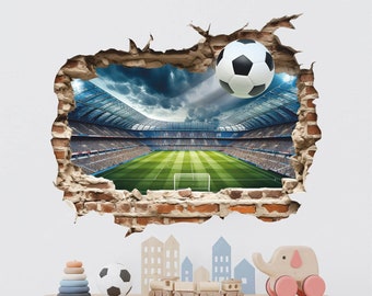 Football Field 3D Wall Decal, Football Wall Sticker, Stadium, Sport, Removable Vinyl Sticker, Wall Art, Decor