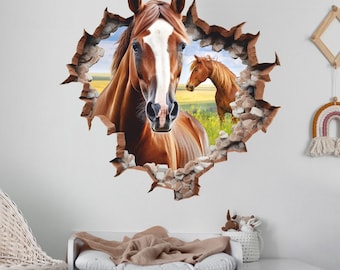 Horse Wall Decal: 3D Effect Animal Wall Art