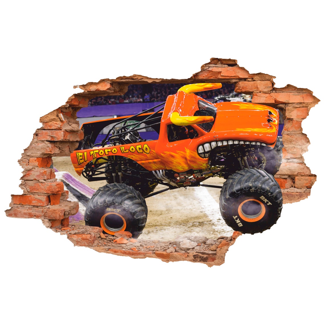 Monster Truck 3D Wall Decal Monster Truck Wall Sticker Sport Etsy