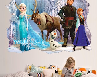 パーソナライズされたプリンセスウォールデカール：3Dウォールアートデコレーション