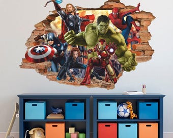 Superheroes Wall Decal: Comic Heroes Wall Art 001