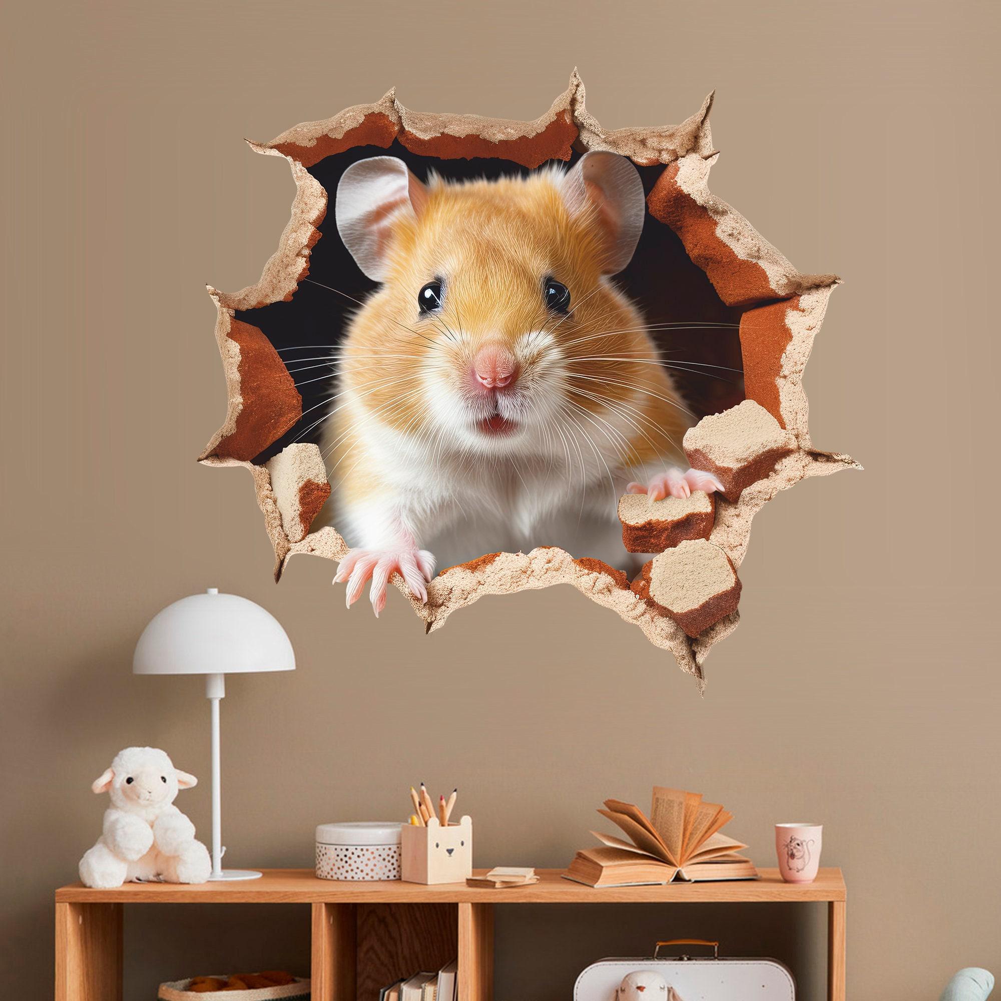 Hamster Wall Decal: 3D Pet Wall Sticker - Etsy