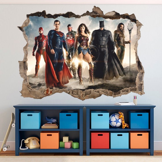 Superheroes Wall Decal Wall Sticker Comics Removable Vinyl Etsy