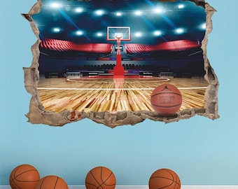 Basketball Arena Wall Decal: Sport Wall Tattoo Art Decor