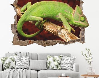 Chameleon Wall Decal: Wildlife Lizard Wall Art Sticker