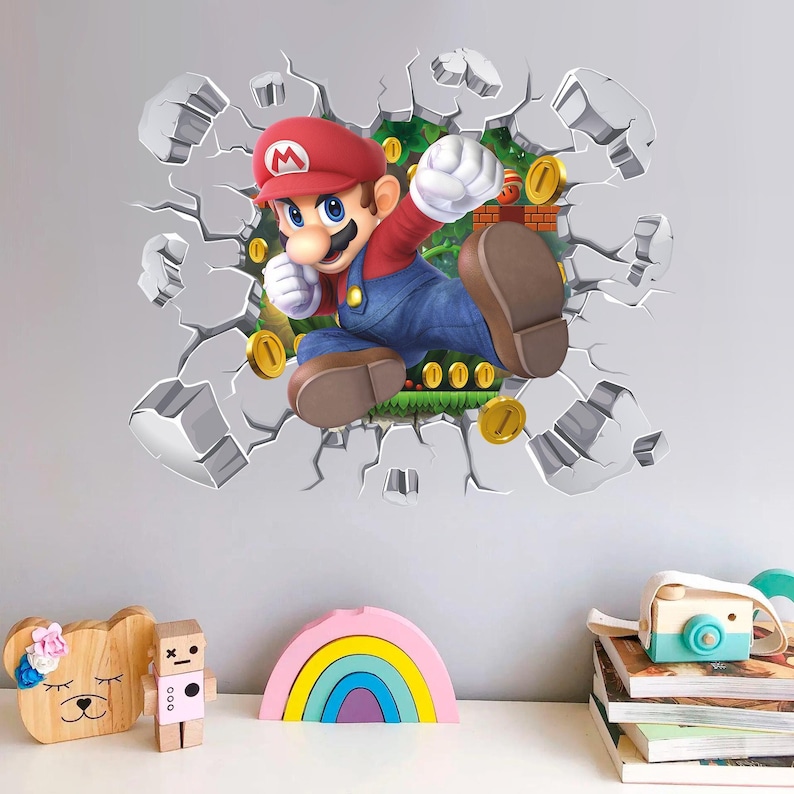 Mario Bros Wall Decal: Video Game Character Wall Sticker