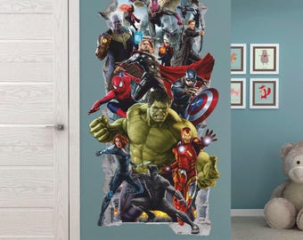 3D Superhero Wall Decal: Comics Wall Art Sticker