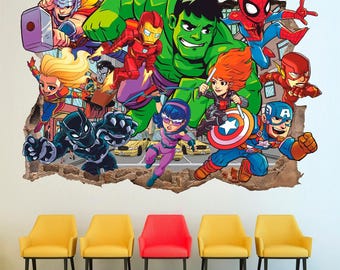 Superhero Wall Decal: Kids Comics Wall Art