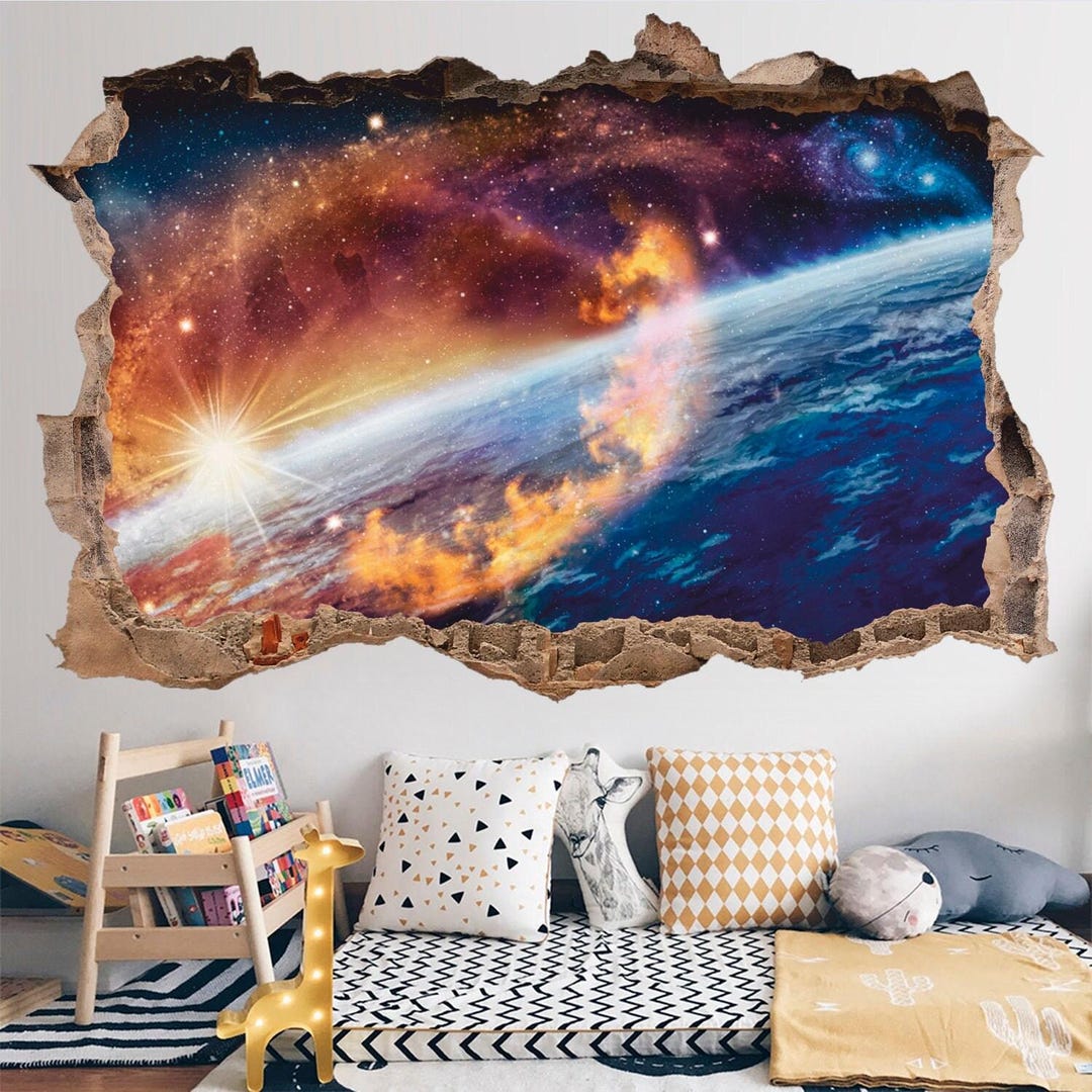 3D Space Wall Decal: Universe Planet Sticker - Etsy