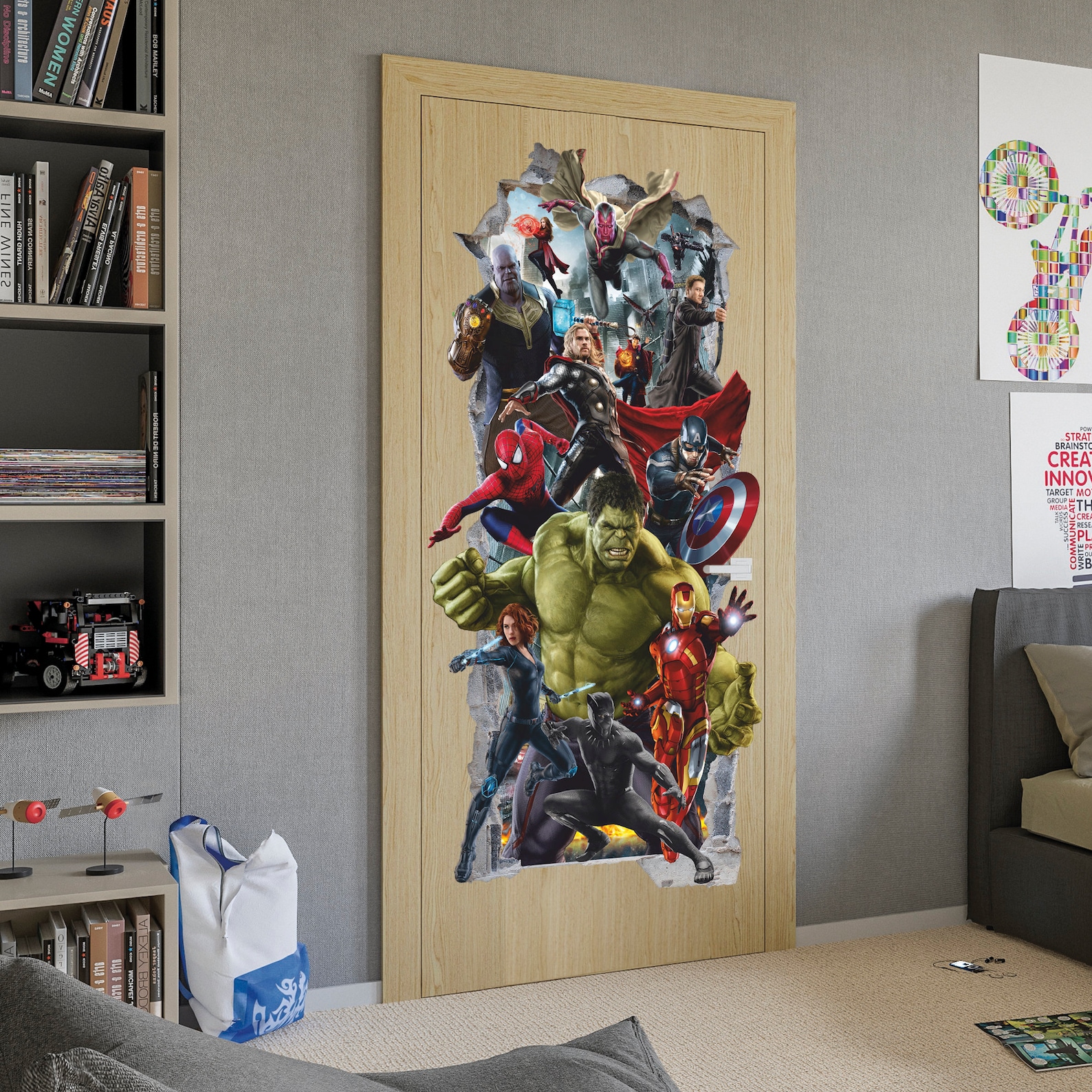 Superheros 3D Wall Decal Superhero Wall Sticker Removable Etsy