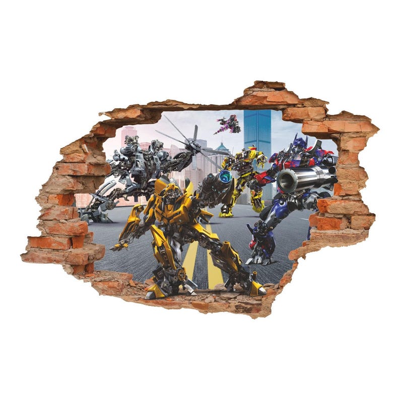 Vinilo decorativo de batalla de robots: decoración para la habitación de niños imagen 2