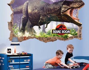 Personalized T Rex Wall Decal: Custom Name Dinosaur Wall Art