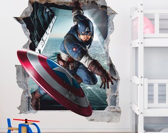 Superhero 3D Wall Decal: Hero Wall Tattoo Art Decor