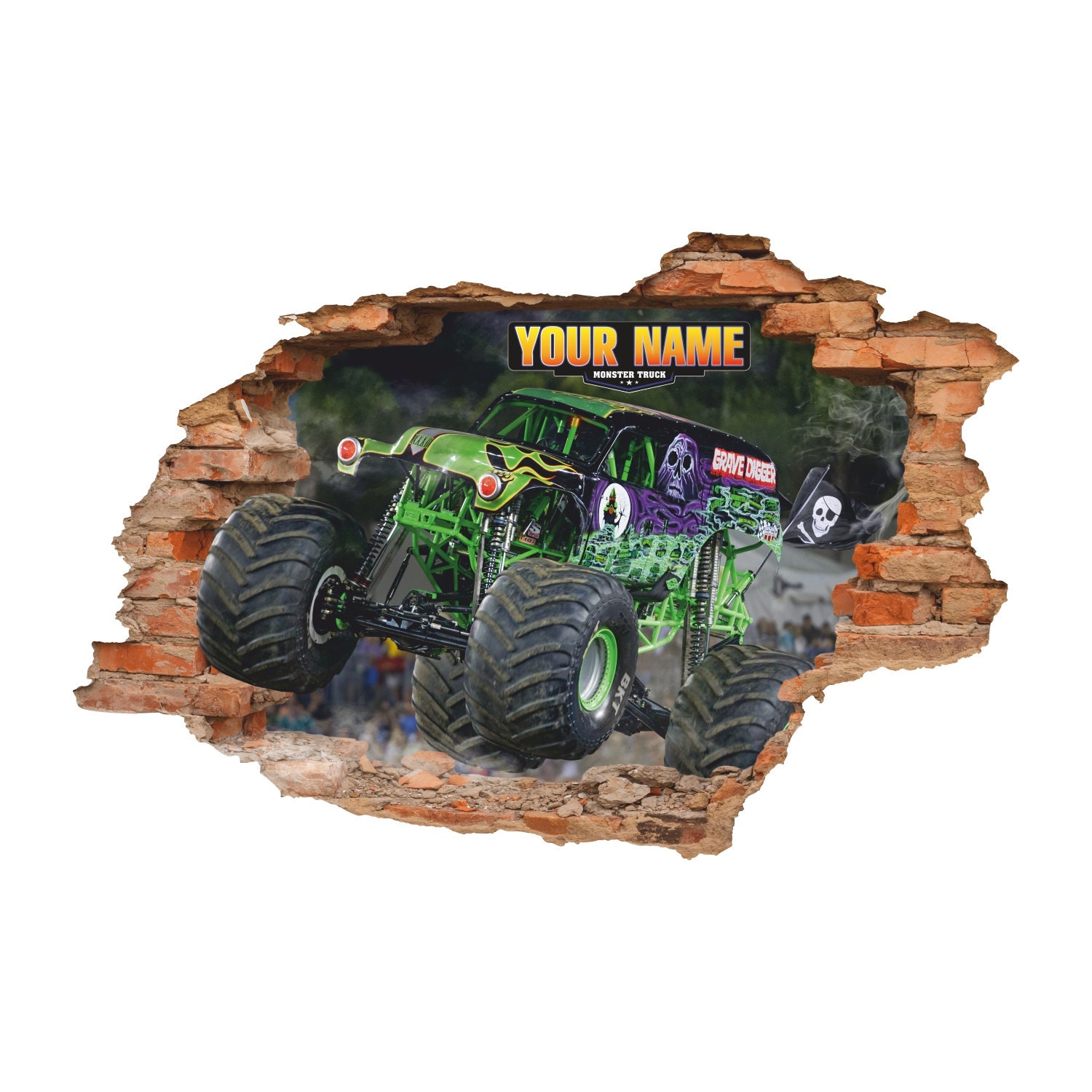 Monster Truck Personalized 3D Wall Decal Monster Truck Wall Etsy