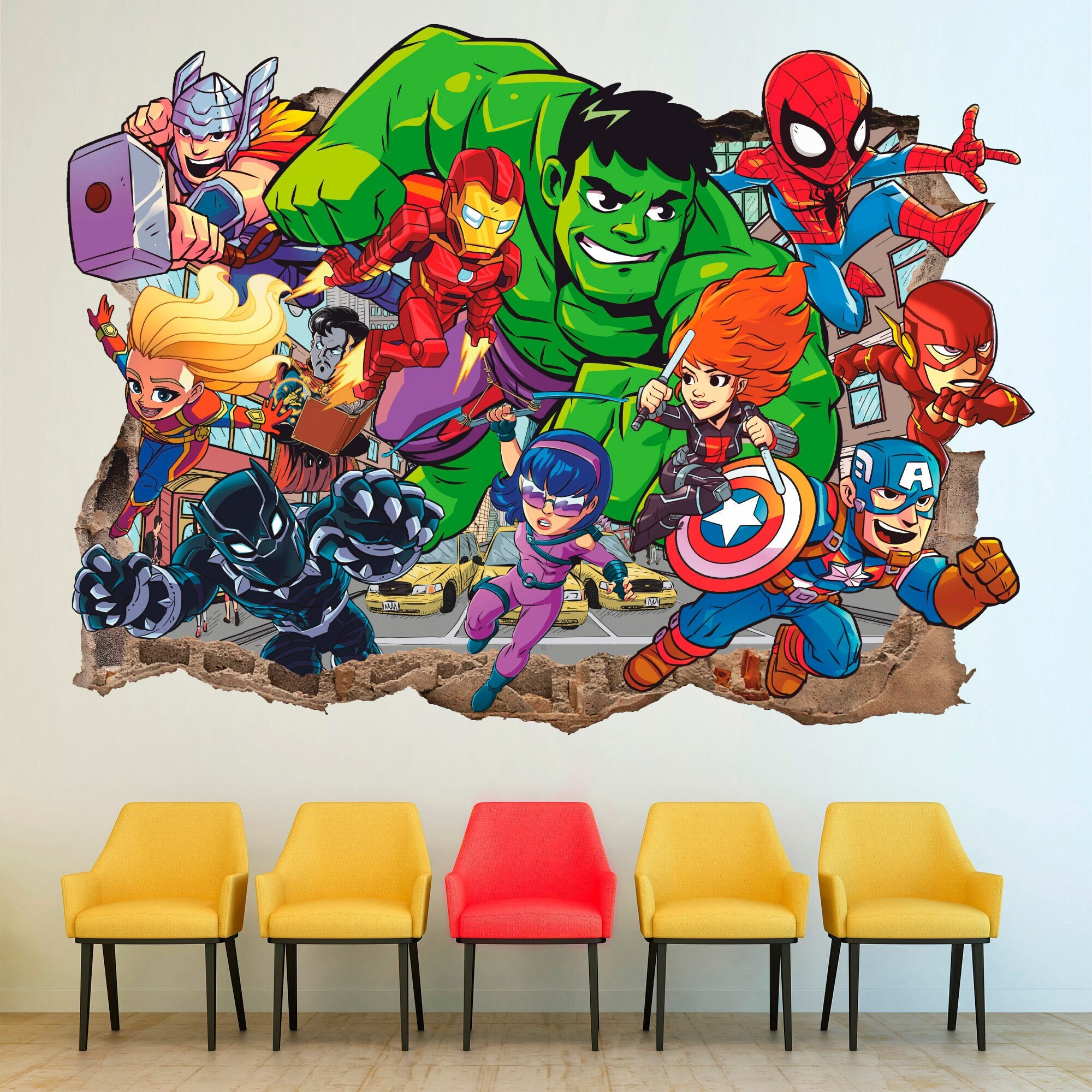 Wall Decals & Murals Hero Superheroes Wall Sticker Decor Comic Strip