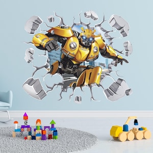 Adesivo murale robot: decorazione murale eroe meccanico 001